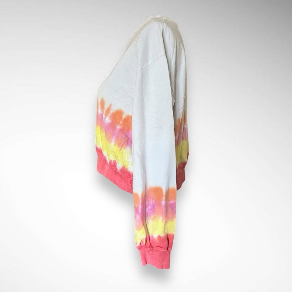 BLOOM + POP Women's Cropped White And Tie Dye Sweatshirt Large‎ | EUC - Picture 4 of 6